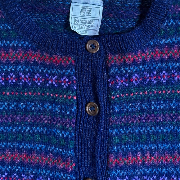 Vintage fair isle wool cardigan sweater Doen - Picture 4 of 4